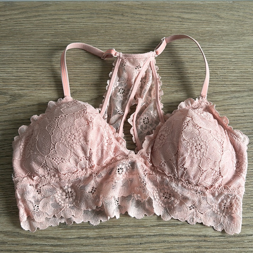 Aerie Floral Scallop Lace Bralette